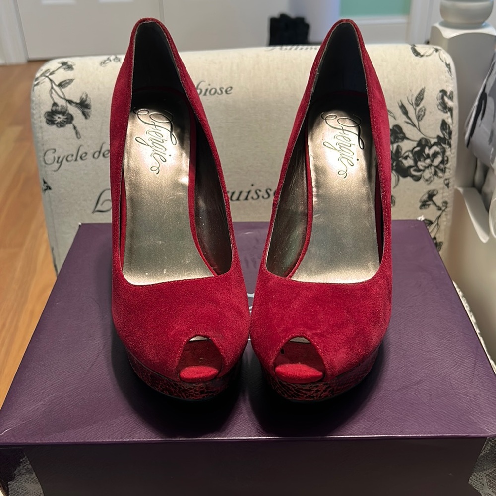 Fergie Footwear Red Velvet Heels